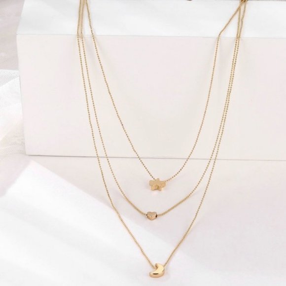 Vintage Multilayer Bohemian Star Moon Love Collar - Picture 5 of 8